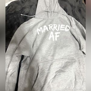 Married AF Hoodie - Wedding sweatshirt - worn once